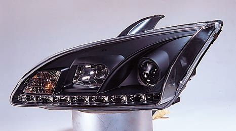 Форд Фокус фара левая и правая Комплект тюнинг линзованная Devil Eyes Sonar внутри черная