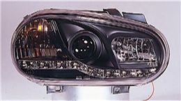 Фольксваген Гольф 4 фара левая и правая Комплект тюнинг линзованная Devil Eyes Sonar внутри черная
