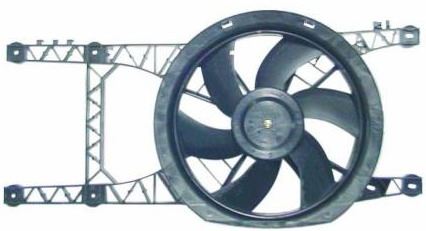 Рено Лагуна мотор+вентилятор  радиатор охлаждения с корпусом AT без кондиционера