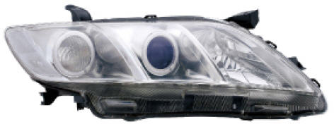 Toyota Camry фара Л+П (комплект) тюнинг линзованный со светящимся ободком (Eagle eyes) внутри хром
