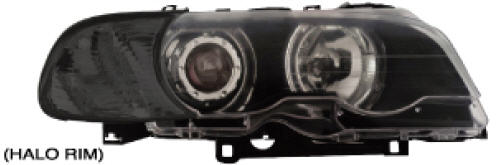 БМВ Е46 купе фара + указатель поворота левый + правый Комплект тюнинг со светящимся ободком хрусталь указатель поворота с регулировочным мотором Eagle Eyes внутри черная