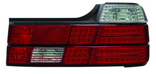 БМВ Е32 фонарь задний внешний левый и правый Комплект тюнинг прозрачный с диодными габаритами , стоп сигнал хрусталь красный-белый