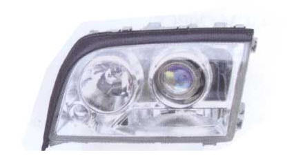 Мерседес W140 фара правая тюнинг линзованная прозрачная хрусталь внутри хром