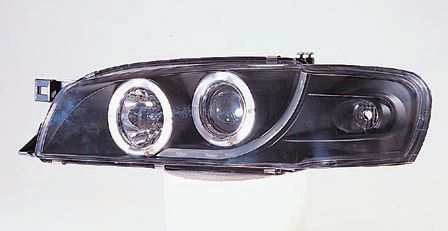 Subaru (Субару) Impreza Фара Л+П (Комплект) Тюнинг Линзован С 2 Светящ Ободк , Литой Указателем Поворорота (Sonar) Внутринея Черная