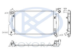 Toyota Corolla {Avensis 03- 1.8 мт} радиатор охлаждения мт 1.4 1.6 (Koyo)