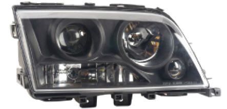 Мерседес W202 фара левая и правая Комплект тюнинг дизайн W220 линзованная хрусталь прозрачная Eagle Eyes внутри черная