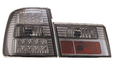 БМВ Е34 фонарь задний внешний +внутренний  левый+ правыйКомплект тюнинг Седан прозрачный с диод Sonar тонирован внутри хром