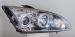 Форд Фокус фара левая и правая Комплект тюнинг линзованная с 2 светящимися ободками Sonar внутри хром