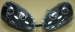 Фольксваген Гольф 5 фара левая и правая Комплект тюнинг линзованная со светящимся ободком диод Eagle Eyes внутри черная