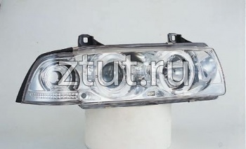 БМВ Е36 фара + указатель поворота левый + правый Комплект тюнинг Седан Compact с 2 светящимися ободками , литой указатель поворота Sonar внутри хром