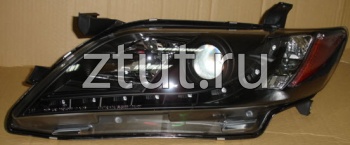 Toyota Camry фара Л+П (комплект) тюнинг (Devil eyes) линзованный с светящимся ободком (Sonar) внутри черный