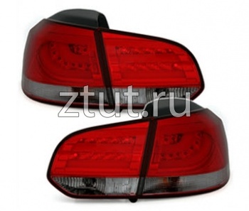 Volkswagen Golf 6 хетчбек фонарь задний внешний+внутренний комплект тюнинг красный-тонированный