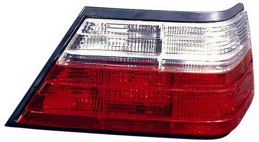Мерседес W124 фонарь задний внешний правый тюнинг прозрачныйный хрусталь красный-белый