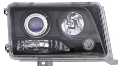 Мерседес W124 фара левая и правая Комплект тюнинг прозрачный линзованная Eagle Eyes внутри черная