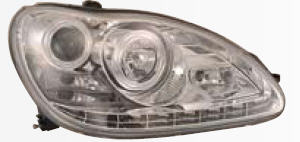 Мерседес W220 фара левая и правая Комплект тюнинг Ксенон Devil Eyes линзованная с 2 светящимися ободками регулировочный мотор Sonar внутри хром