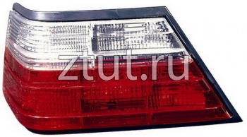 Мерседес W124 фонарь задний внешний левый тюнинг прозрачныйный хрусталь красный-белый