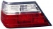 Мерседес W124 фонарь задний внешний левый тюнинг прозрачныйный хрусталь красный-белый