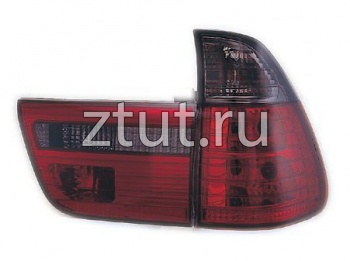 БМВ Е53 Х5 фонарь задний внешний +внутренний  левый+ правыйКомплект тюнинг прозрачный тонирован Sonar внутри красный-белый